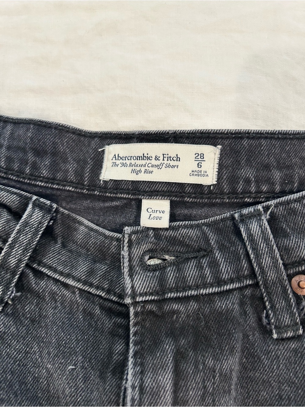 Abercrombie & Fitch Faded Black High-Rise Cutoff Shorts